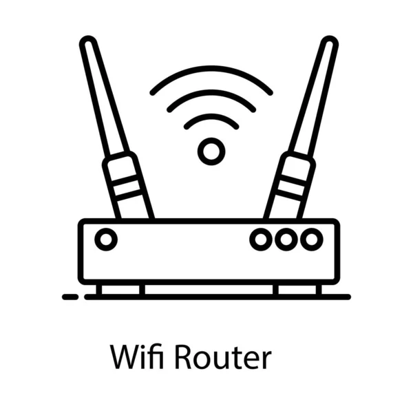 Icon Style Wifi Router Dsl Flat Vector — Stock Vector