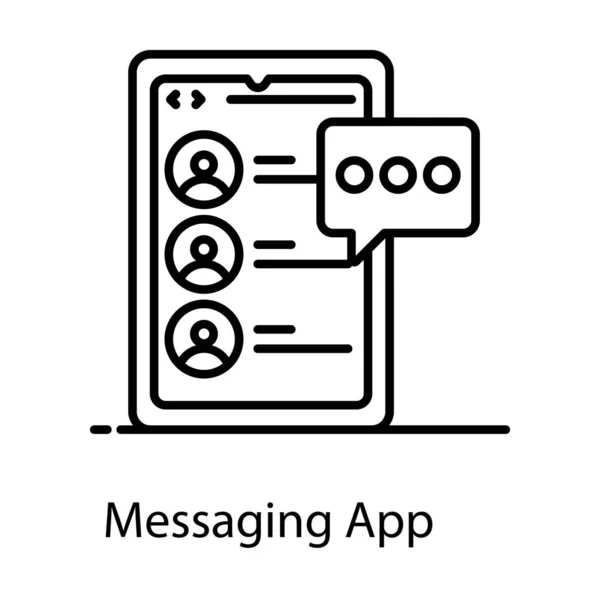 Ikona Aplikace Pro Zasílání Zpráv Mobilní Komunikace Plochém Stylu — Stockový vektor