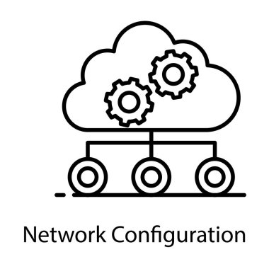 Ağ yapılandırmasının moda simgesi, vitesli bulut 