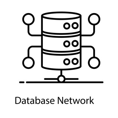Veritabanı ağının bir simgesi, db ağ düğümlerine bağlı 