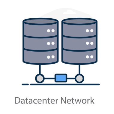 Veri tabanı ağının bir grafik sanatı, düz vektör 