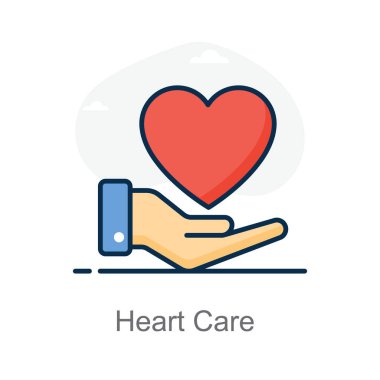 Düzenlenebilir düz bir kalp bakım ikonu 