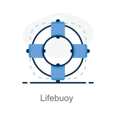 Yüzme amaçlı bir güvenlik lastiği, düzenlenebilir düz simge 