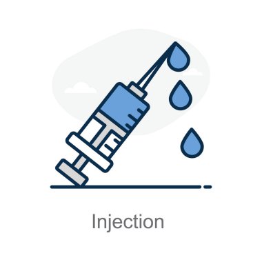 Enjeksiyon yoluyla sıvı ilaç enjekte et, düzenlenebilir vektör. 