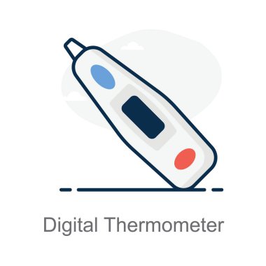 Düzenlenebilir düz biçimli dijital termometre simgesi