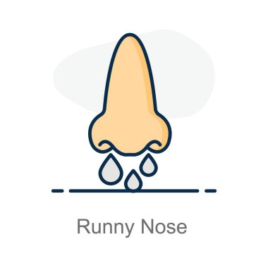 Modern düz stil akan burun simgesi 