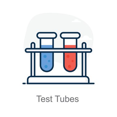 Test tüpleri düz simge tasarımı, örnek tüp 