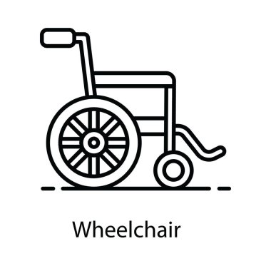 Tekerlekli sandalyenin ikon tasarımı, düzenlenebilir düz vektör 