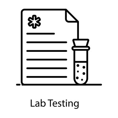 Laboratuvar testi, laboratuvar raporu simgesi düz stil 