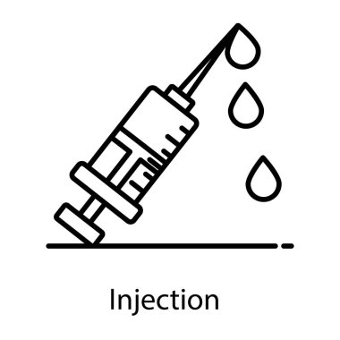 Enjeksiyon yoluyla sıvı ilaç enjekte et, düzenlenebilir vektör. 