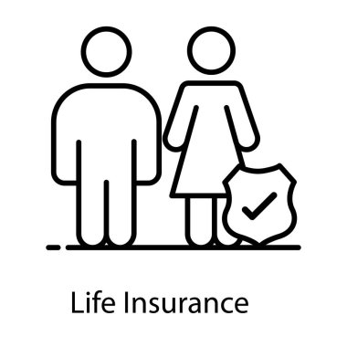Yaşam sigortasının son moda düz vektörü 