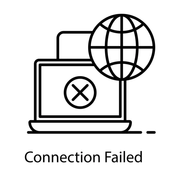 Connexion Moderne Échoué Vecteur Problème Internet — Image vectorielle
