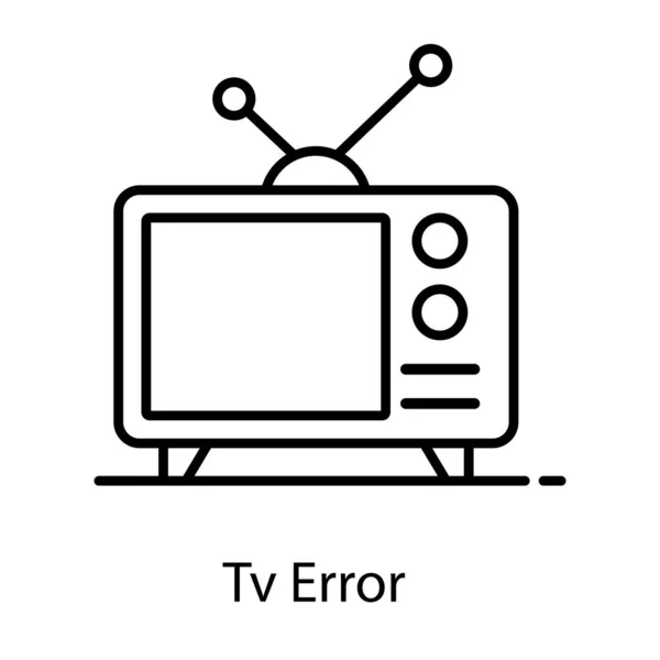 Uitzending Media Icoon Bewerkbare Platte Vector Van Retro Televisie — Stockvector