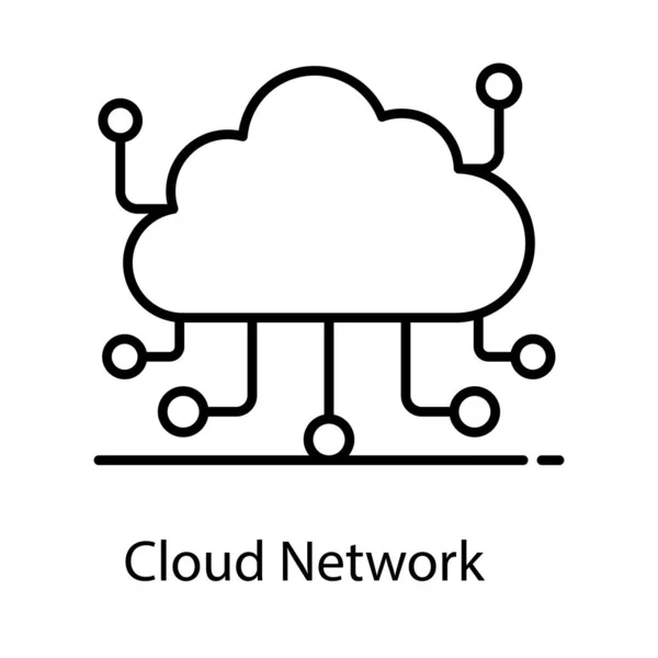 Trendig Vektor För Moln Nätverk Cloud Computing — Stock vektor