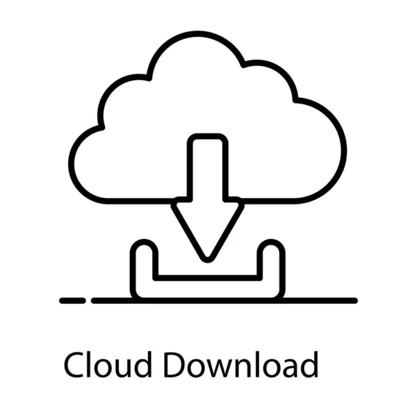 Vecteur Téléchargement Cloud Dans Style Plat — Image vectorielle