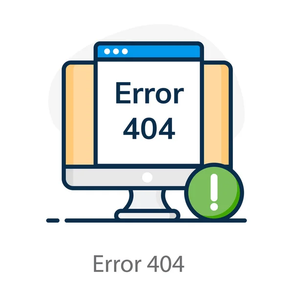 Trendy Flat Icon Error 404 Missing Webpage — стоковый вектор