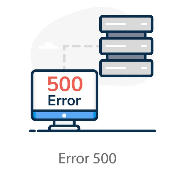 Error 500 Vector Internet Server Error Modern Flat Style — Stock Vector