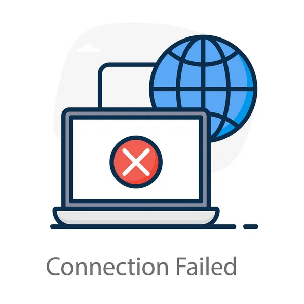 Modern Connection Failed Vector Internet Problem — Stock Vector
