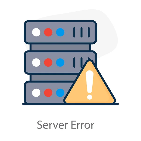 Server Error Hosting Error Editable Flat Style — Stock Vector