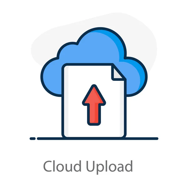 Arquivo Com Seta Para Cima Com Nuvem Vetor Plano Upload — Vetor de Stock