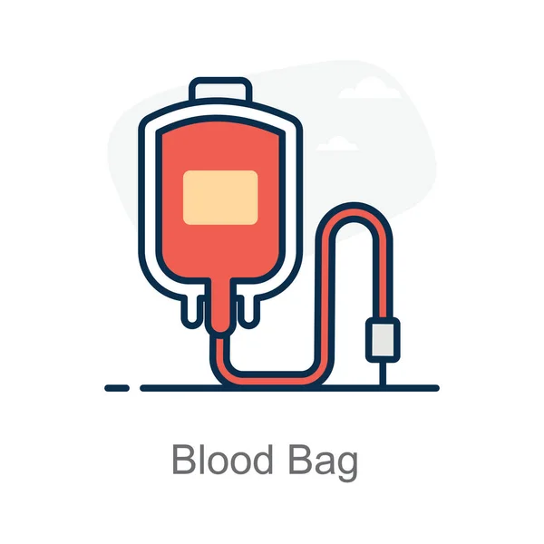 Editable Vector Blood Bag Infusion Drip — Stock Vector