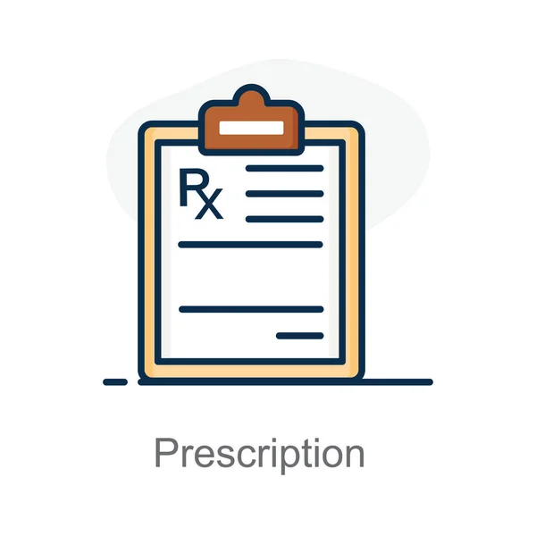 編集可能なフラットスタイルの処方箋の編集可能なベクトル — ストックベクタ