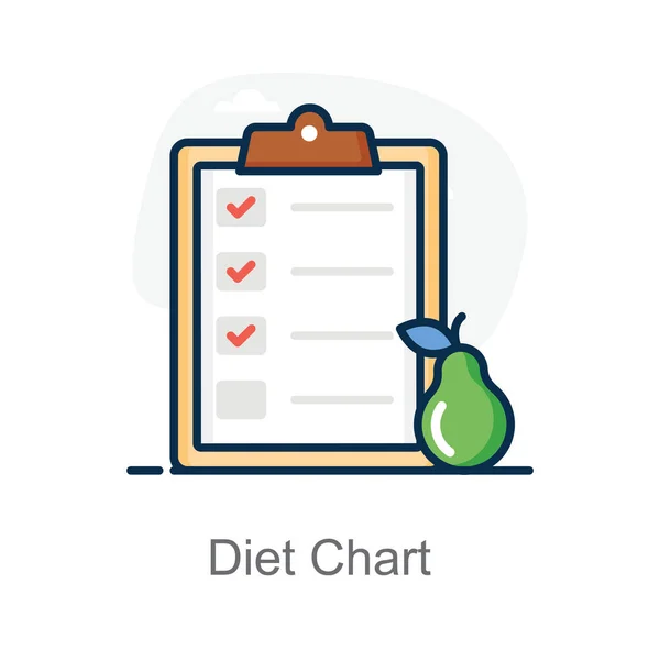 Fruit Avec Papier Icône Modifiable Diagramme Régime — Image vectorielle