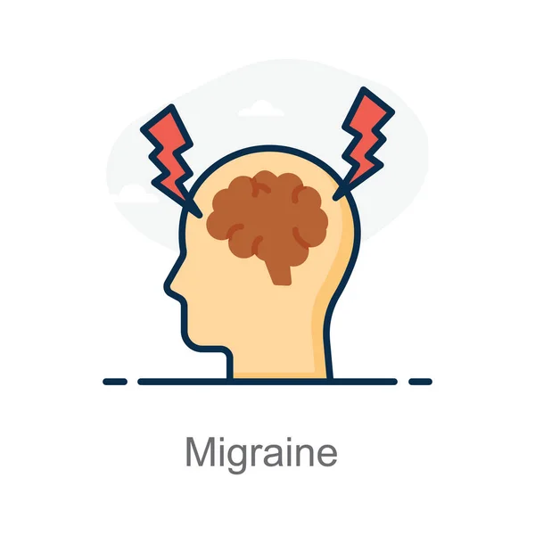 Een Vector Van Migraine Moderne Platte Stijl — Stockvector