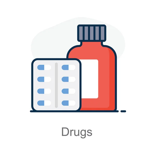 Icona Droghe Stile Piatto Moderno — Vettoriale Stock