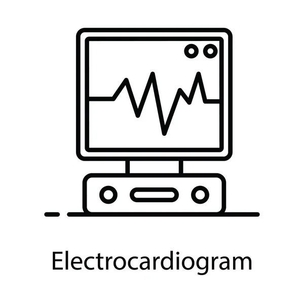 Medical Equipment Monitor Heartbeat Ecg Machine Electrocardiogram — Stock Vector