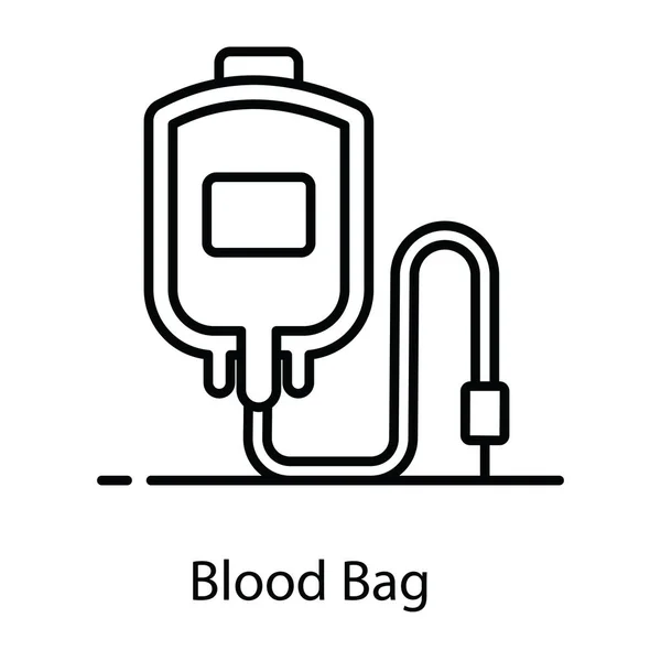 Vector Editable Bolsa Sangre Goteo Infusión — Vector de stock