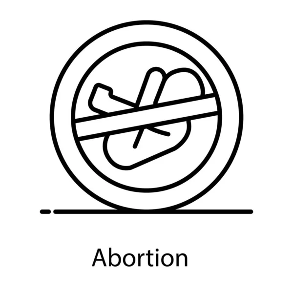 Terminación Deliberada Embarazo Humano Aborto Icono Plano — Vector de stock