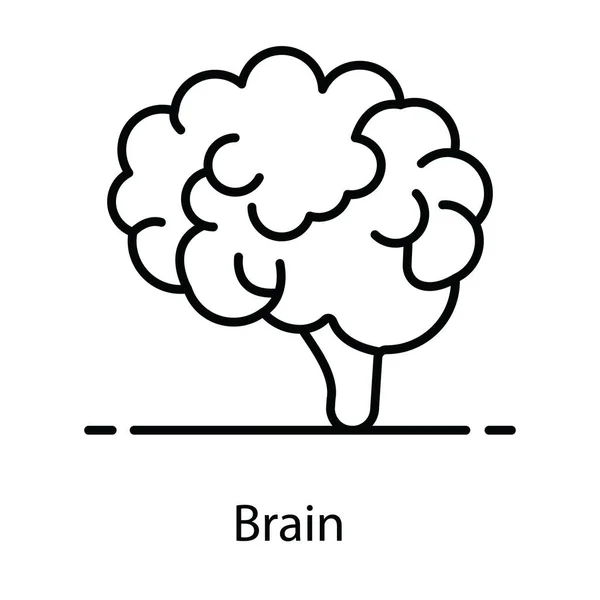 Icono Del Cerebro Estilo Plano Editable — Archivo Imágenes Vectoriales