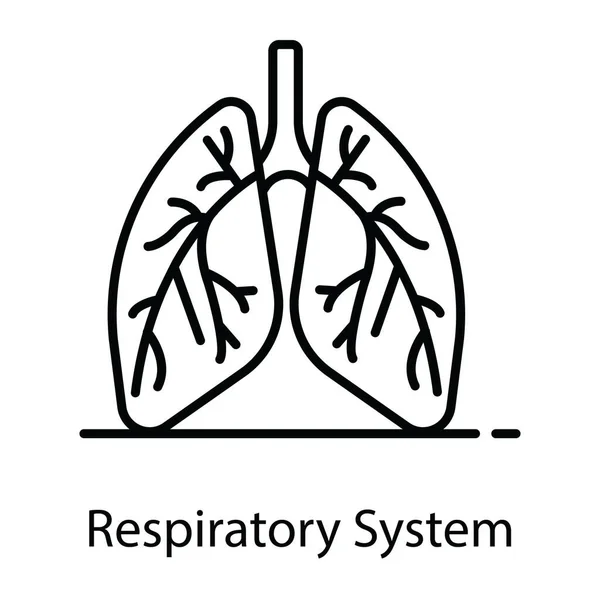 Ícone Sistema Respiratório Estilo Plano Moderno — Vetor de Stock