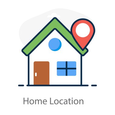 Ev inşaatı ile iğne işaretleyici, ev konumunun simgesi 