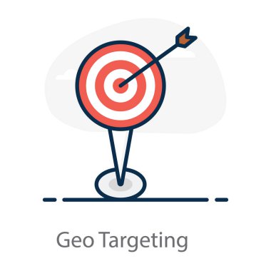 Düz biçimli coğrafi hedeflemenin bir simge tasarımı 