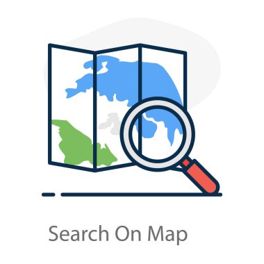 Harita simgesindeki aramayı sembolize eden büyüteçle harita