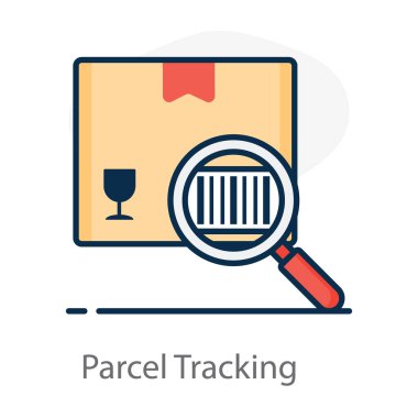 Paket izleme simgesi, büyüteç altında paket 