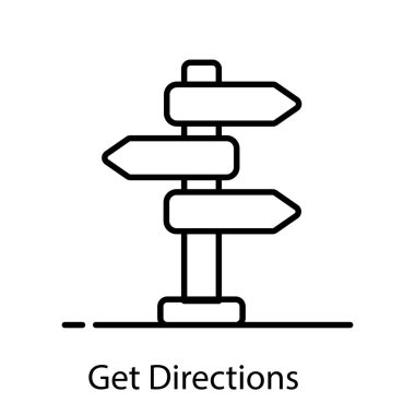 Yol kenarı okları, modern düz stil yön tahtası kavramı 