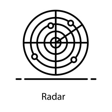 Deniz yer belirleme simgesi tasarımı, radarın düz vektörü 