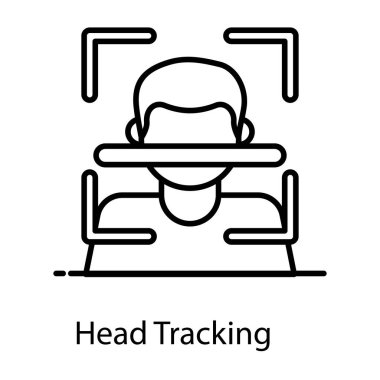 Icon of facial recognition in flat design, face scanning vector  clipart