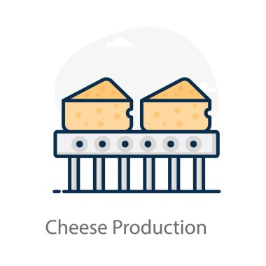 Peynir üretim simgesi, düzenlenebilir düz vektör 