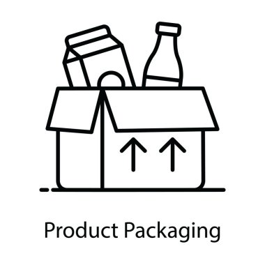 Ürün ambalajının modaya uygun bir simgesi, düzenlenebilir düz vektör 