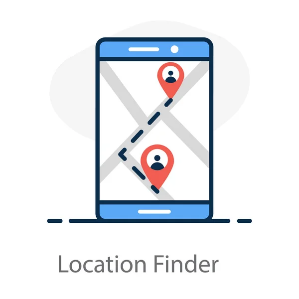 Map Markers Smartphone Location Finder Icon — Stock Vector