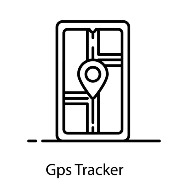 Płaska Konstrukcja Wektorowa Mobilnej Ikony Gps Trackera — Wektor stockowy