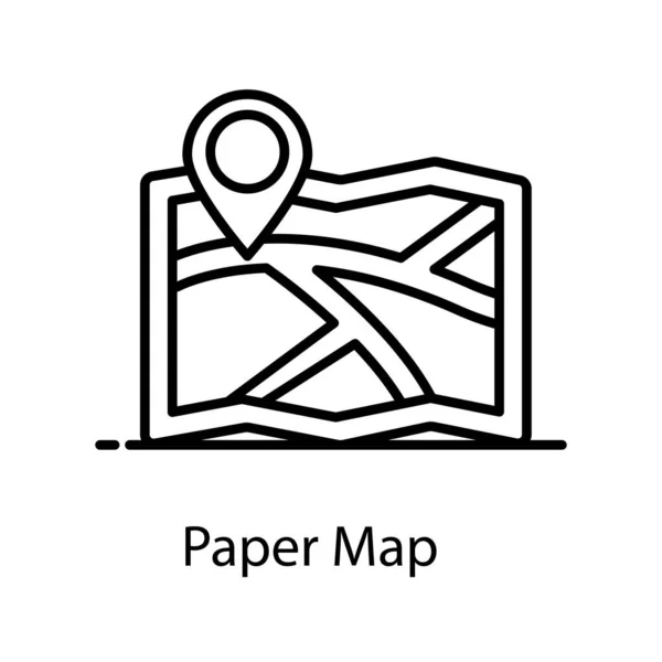 Projekt Ikony Papierowej Mapy Wektorze Płaskim — Wektor stockowy