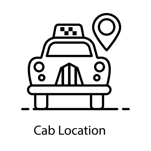 Vehículo Con Marcador Mapa Que Representa Icono Ubicación Cabina — Archivo Imágenes Vectoriales
