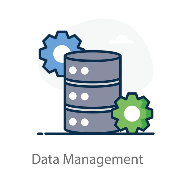 Icono Gestión Bases Datos Estilo Plano Moderno — Vector de stock