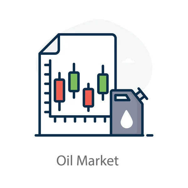Ícone Relatório Mercado Petróleo Estilo Plano Moderno —  Vetores de Stock