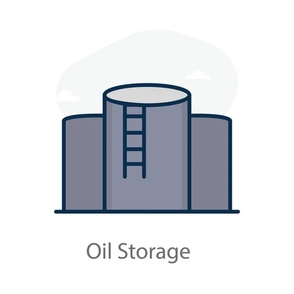 Ícone Armazenamento Óleo Fábrica Estilo Plano Moderno —  Vetores de Stock